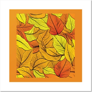 Orange & Yellow Leaves Posters and Art